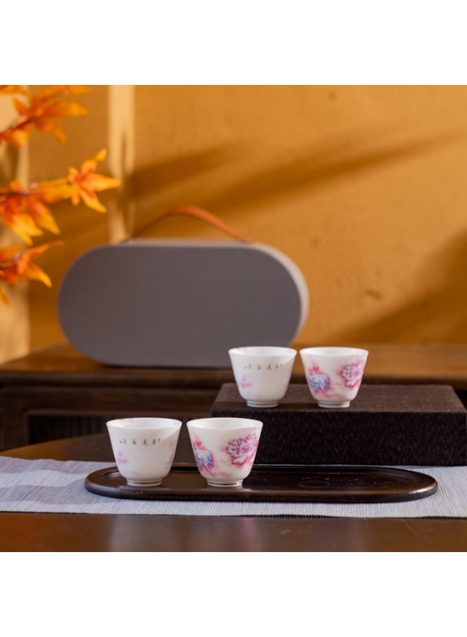GOLD MANTIS Elegant Porcelain Tea Set - Lotus Design, 7-Piece Set with Wooden Tray, Dishwasher & Microwave Safe, Ideal for Various Tea Types, Perfect for Gift and Daily Use  - Image 5