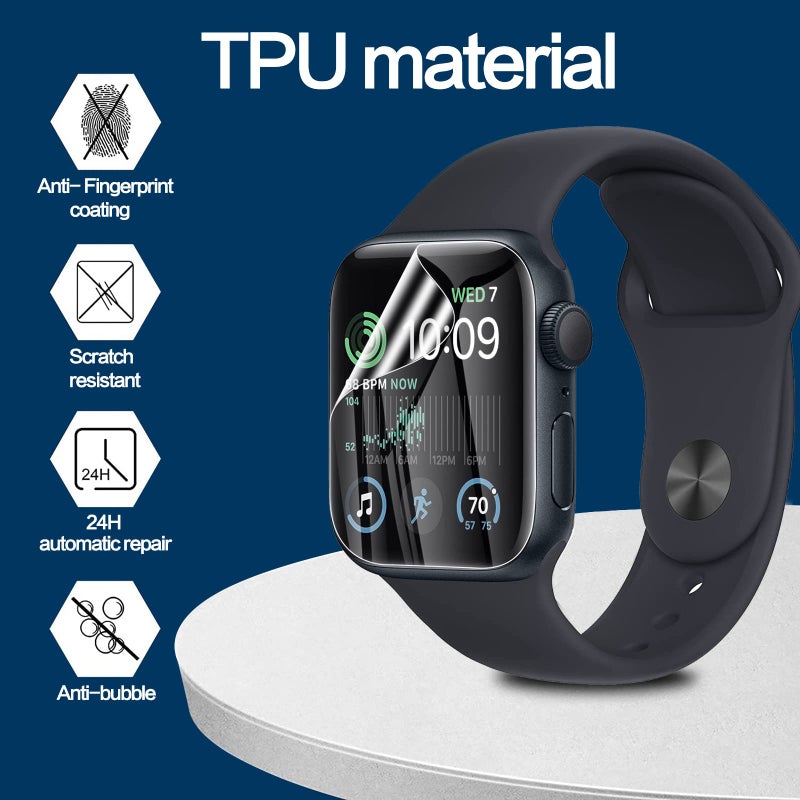 YMHML 8 Pack Screen Protector Compatible for Apple Watch 44mm SE 3 / SE 2/1 Series 6/5 / 4, [Upgrade Flexible Film] Soft HD Clear Anti-Scratch Film for iWatch Accessories - Image 2