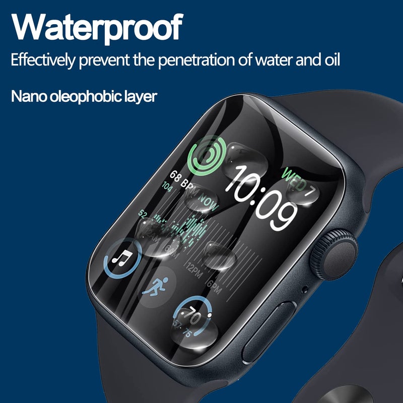 YMHML 8 Pack Screen Protector Compatible for Apple Watch 44mm SE 3 / SE 2/1 Series 6/5 / 4, [Upgrade Flexible Film] Soft HD Clear Anti-Scratch Film for iWatch Accessories - Image 3