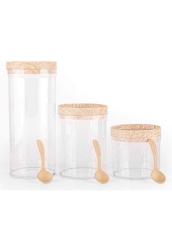 Spaceshoop Tulip Acrylic Seasoning Can Set for Legules, Sugar Coffee and Tea in Multipurpose Design 3in1 - Image 1