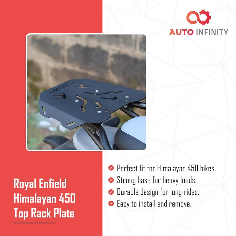 Auto Infinity Top Rack Plate Compatible with R-E Himalayan 450 (Black, Pack of 1) - Image 3