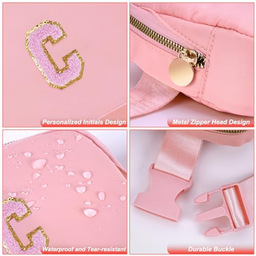 Uygafly Graduation Gifts for Girls Teen,Belt Bag for Women Girls Initial Crossbody Bag Waist Packs Teens Fanny Pack,Personalized Accessories for Preppy Cute Stuff Gifts for Teens Girls Kids | Peach,C - Image 5