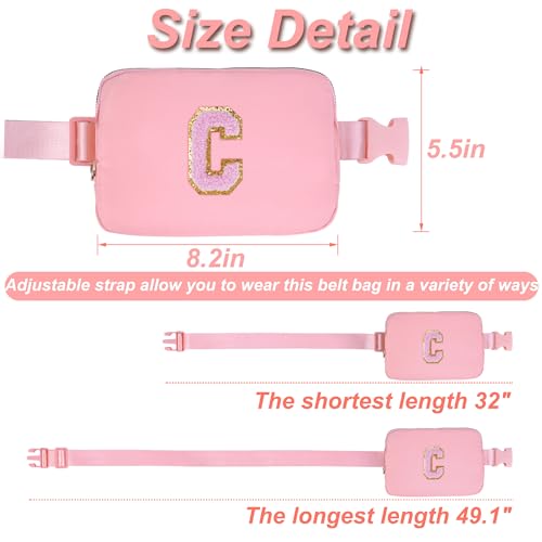 Uygafly Graduation Gifts for Girls Teen,Belt Bag for Women Girls Initial Crossbody Bag Waist Packs Teens Fanny Pack,Personalized Accessories for Preppy Cute Stuff Gifts for Teens Girls Kids | Peach,C - Image 4