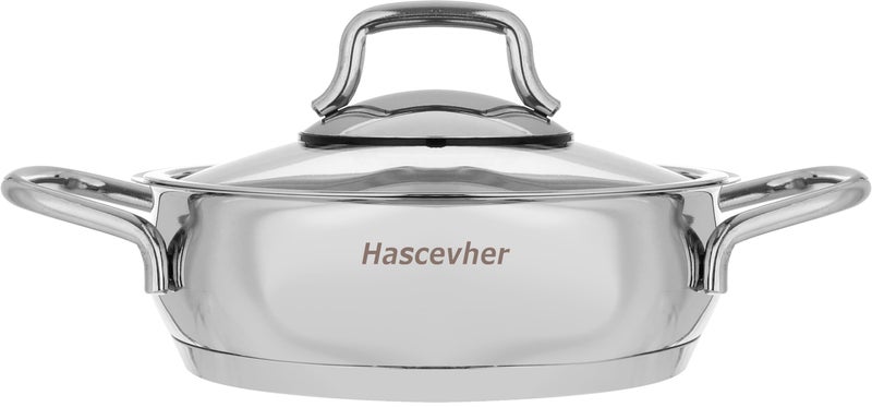 Pyramid Hashever Stainless Steel Cookware Set with Glass Lid, 6 Pieces - Silver - Image 4