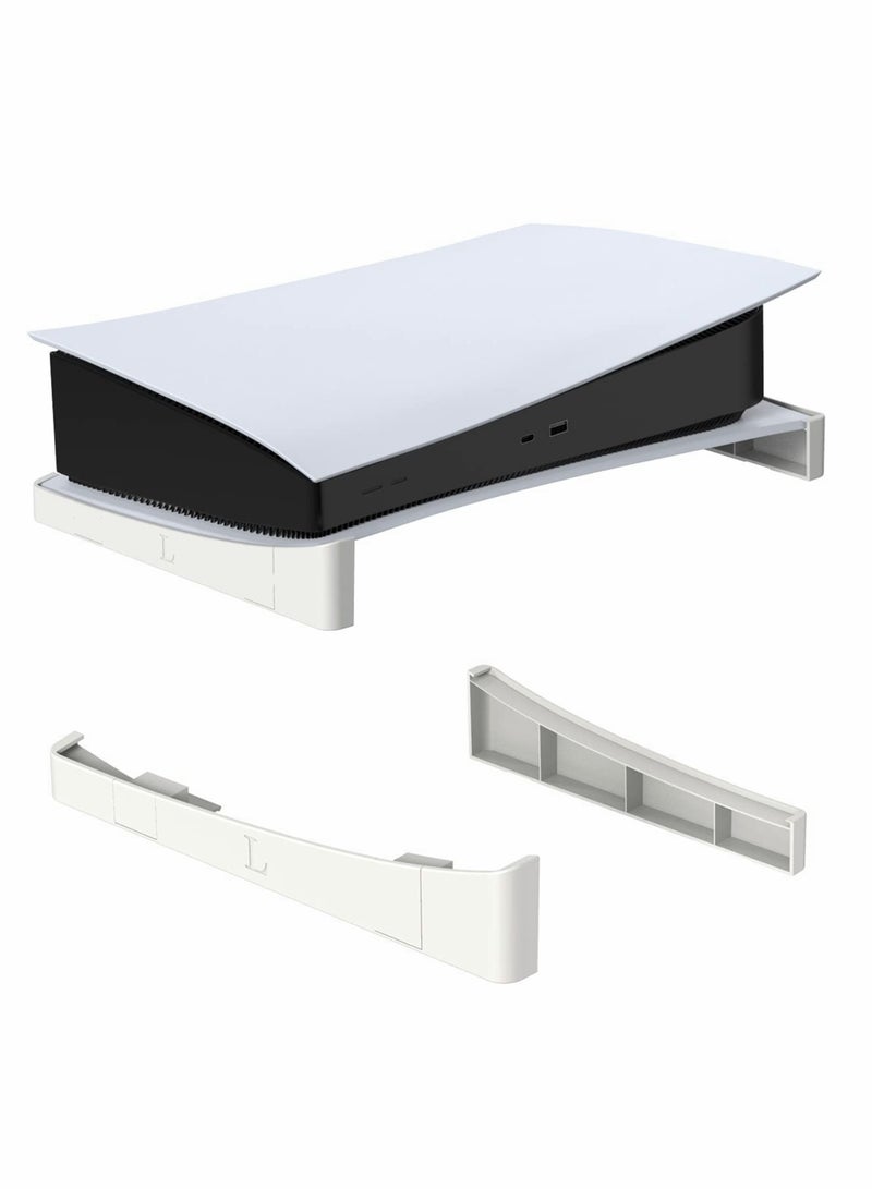 Excefore Horizontal Stand for Playstation 5, Desk Stand Compatible with Playstation 5 Disc, Console Lay Down Stand for PS5, Minimalist Design, White  - Image 1