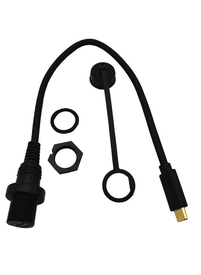 Generic - Car Yacht Motorcycle Dashboard Line Type-c3.1 3A Current 10Gbs Extended Data Charging Line-Color:Black-Line Length:30cm - Image 1