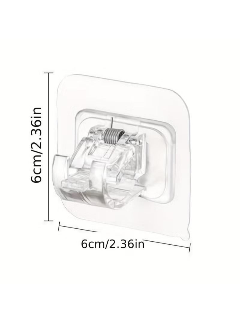 4 قطع الستار رود هوك الستار رود كليب المثبت لكمة خالية من العصا على رود قوس كليب أفقي رود الباب لزجة هوك البلاستيك رود أصحاب - Image 3