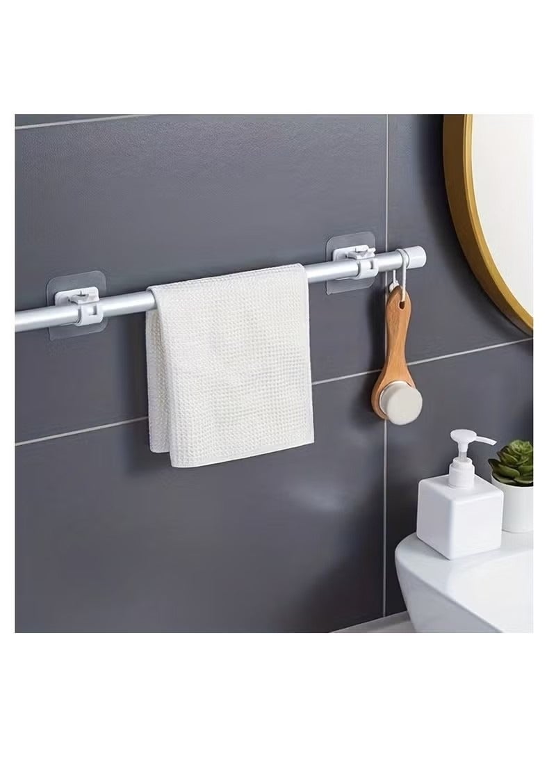 4 قطع الستار رود هوك الستار رود كليب المثبت لكمة خالية من العصا على رود قوس كليب أفقي رود الباب لزجة هوك البلاستيك رود أصحاب - Image 4