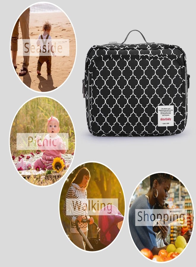 GOGOSO Small Diaper Bag, Mini Stroller Organizer Accessory with Wipe Pockets Caddy Parent Console with Hook Fit All Strollers, Black - Image 5