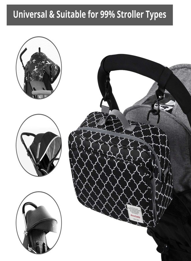 GOGOSO Small Diaper Bag, Mini Stroller Organizer Accessory with Wipe Pockets Caddy Parent Console with Hook Fit All Strollers, Black - Image 4