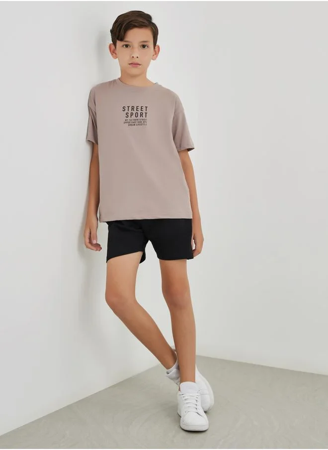 Styli Styli Solid Shorts with Drawstring