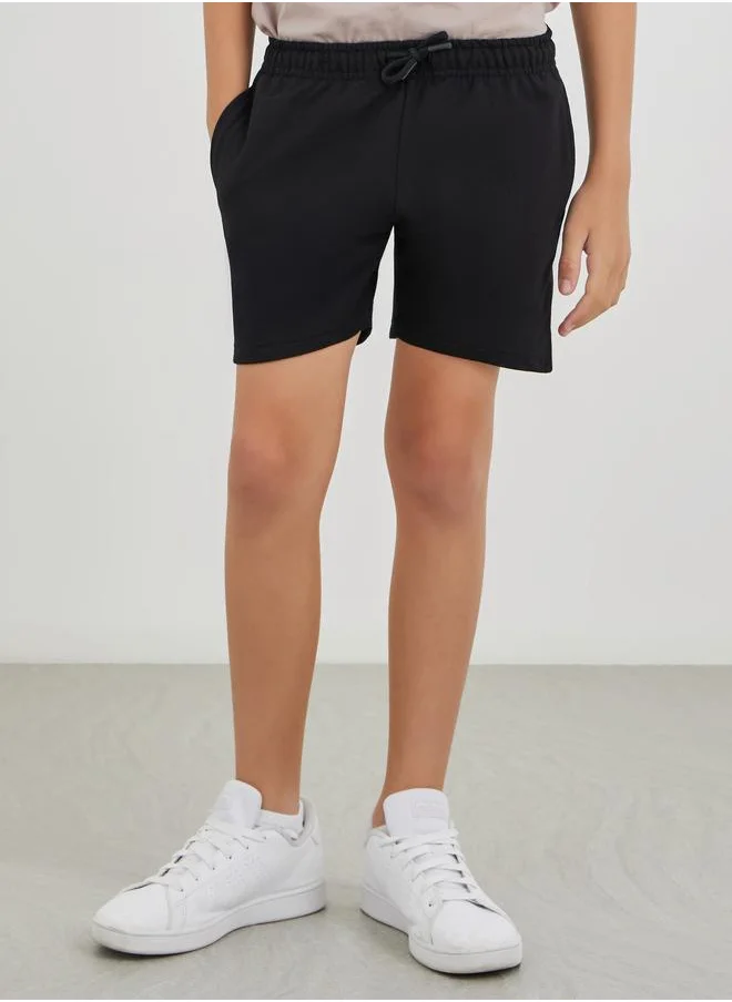 Styli Styli Solid Shorts with Drawstring