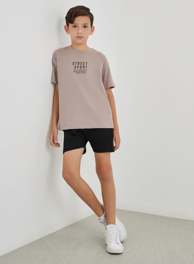 ستايلي شورت موحد للمدرسة للأولاد ستايلي سادة برباط - Image 2