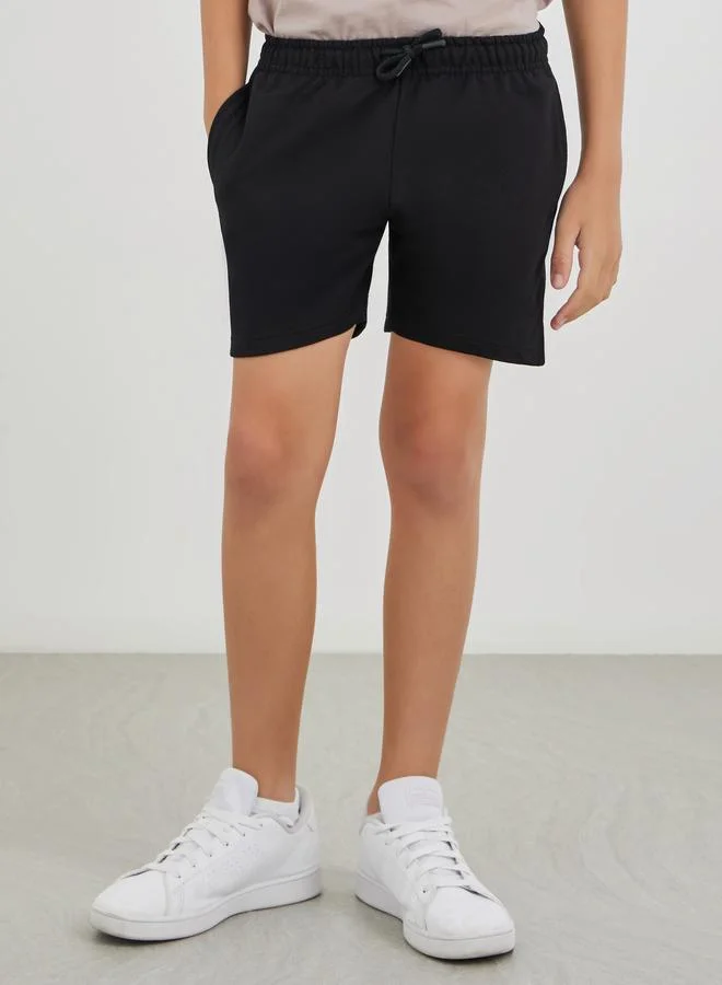 ستايلي Styli Boys School Uniform Solid Shorts with Drawstring
