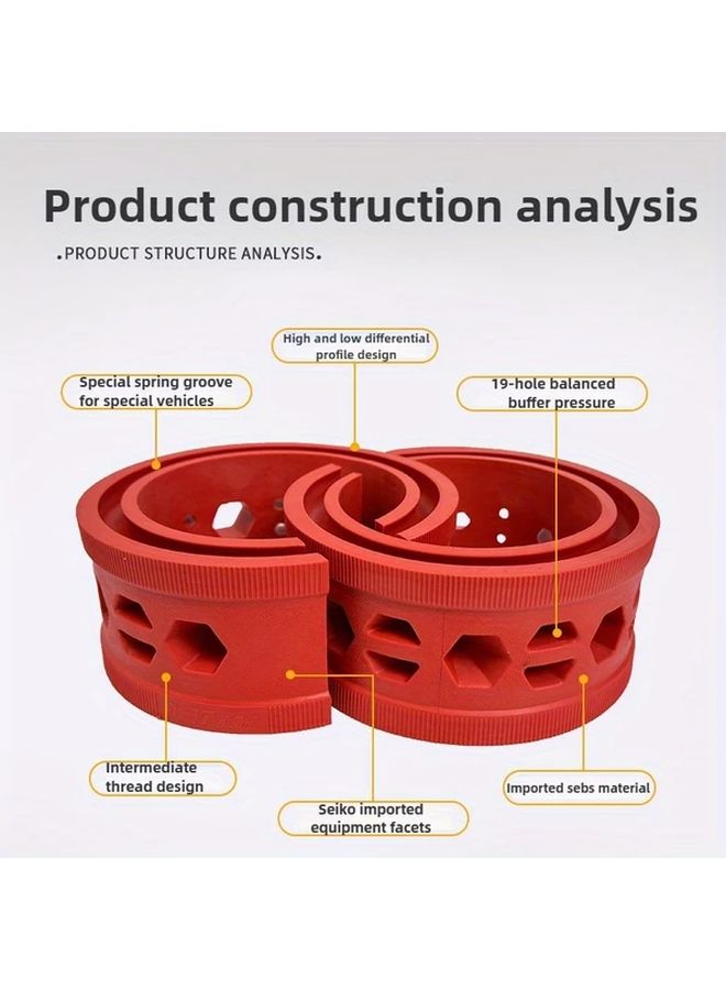 2pcs Red Car Shock Absorber Spring Bumper Rubber Protector Buffer Type E Universal Automotive Replacement Parts - Image 4