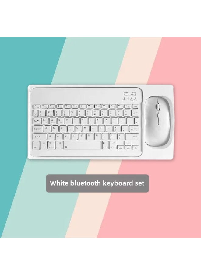 Generic - For Apple Samsung Huawei Bluetooth Keyboard Mouse Set Three System Portable Bluetooth Keyboard Mouse Set-Color:Purple-Product Type:7 Inch Bluetooth Keyboard + Bluetooth Battery Mouse - Image 1