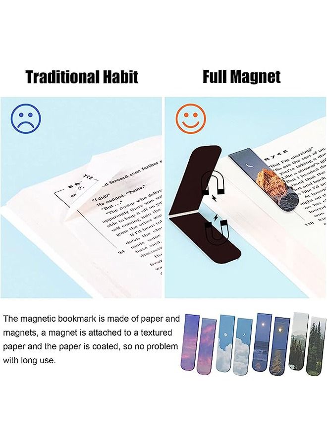 Generic Magnetic Bookmarks, 10pcs Magnet Page Markers Landscape Pattern Assorted Page Clips Book Markers for Students Teachers Book Lovers Book Club Library  - Image 4