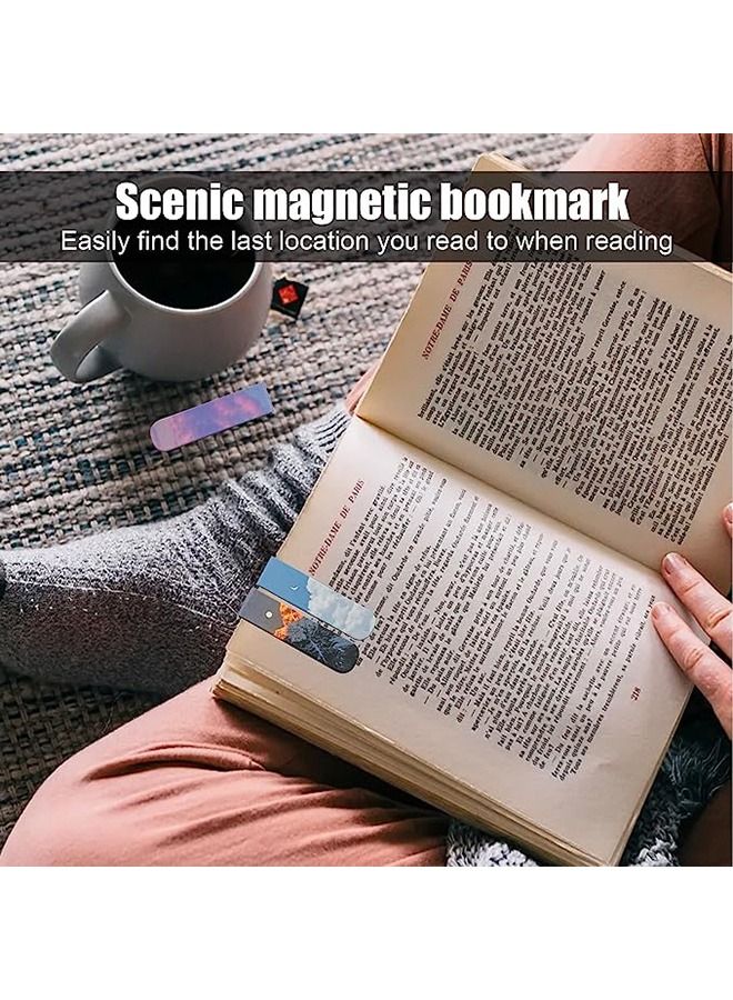 Generic Magnetic Bookmarks, 10pcs Magnet Page Markers Landscape Pattern Assorted Page Clips Book Markers for Students Teachers Book Lovers Book Club Library  - Image 5