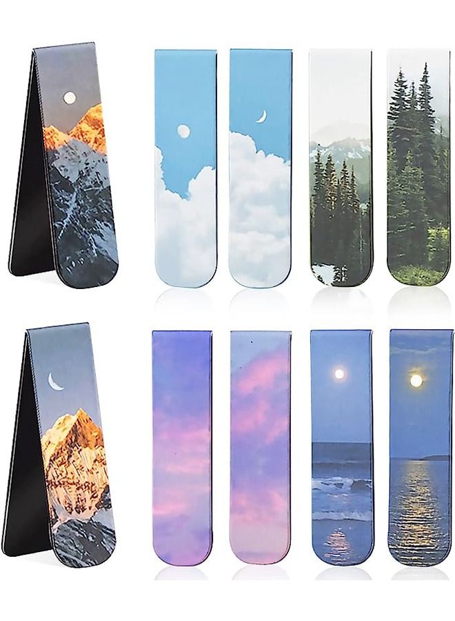 Generic Magnetic Bookmarks, 10pcs Magnet Page Markers Landscape Pattern Assorted Page Clips Book Markers for Students Teachers Book Lovers Book Club Library  - Image 1