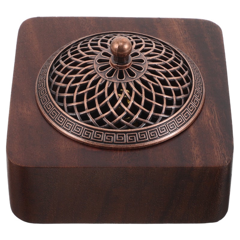 1 Set Incense Cone Holder Retro Cone Incense Burner Holder With Brass Cover Vintage Burner - Image 1