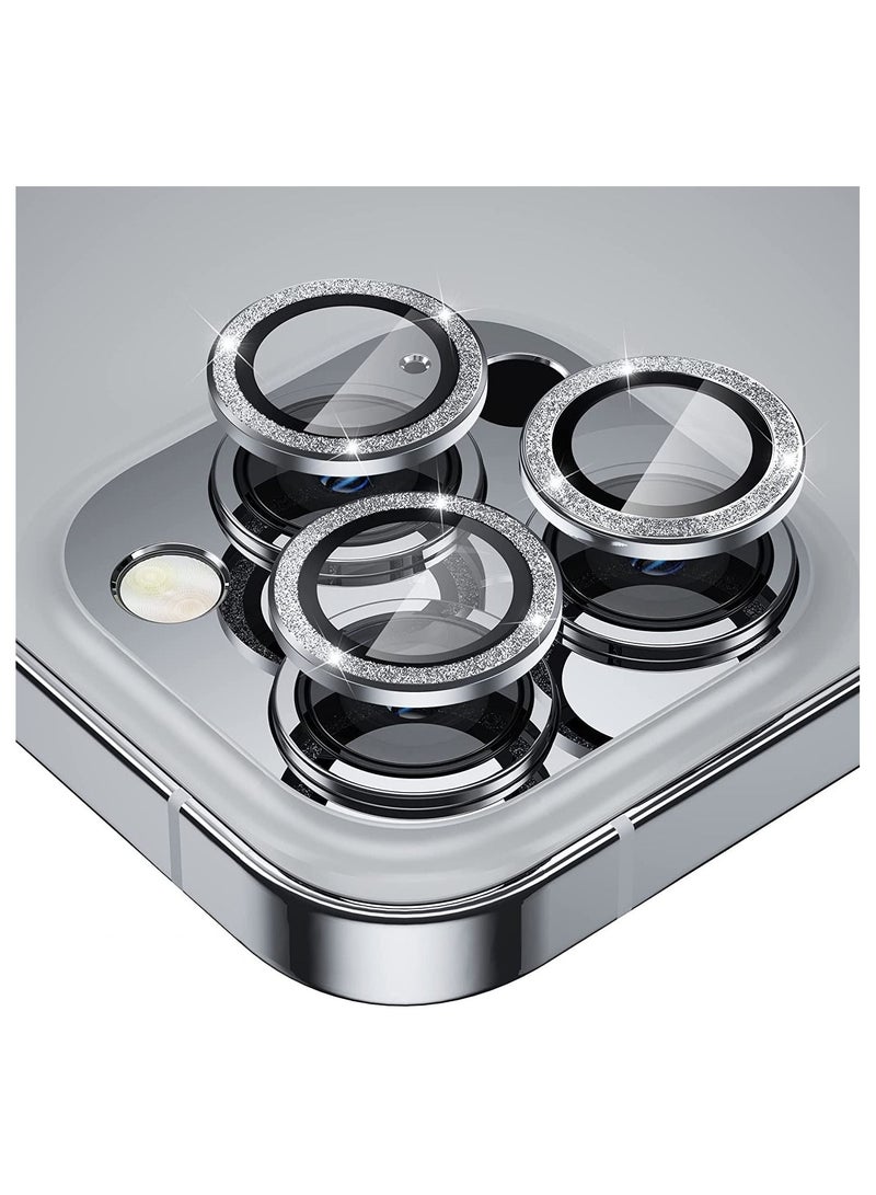 Camera Lens Protector for iPhone 13PRO Lens Protector Premium HD Tempered Glass Metal Ring Aluminium Alloy Lens Screen Cover Film  - Image 1