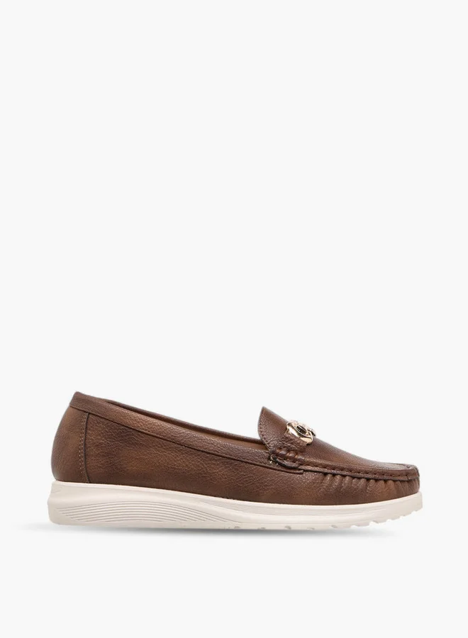Flora Bella By Shoexpress Metal Accent Slip-On Loafers
