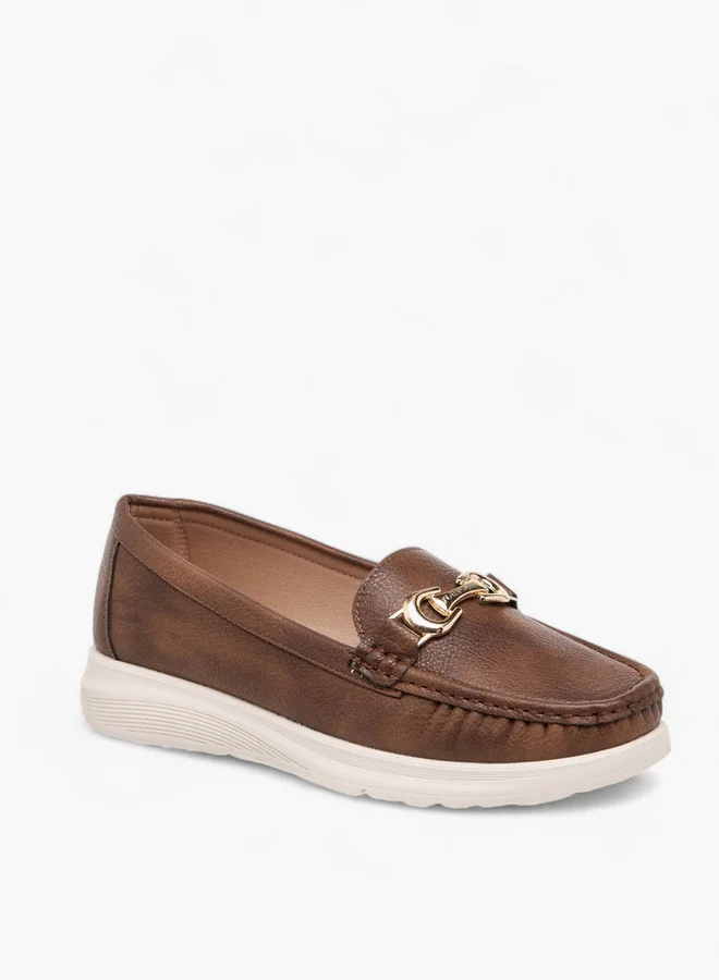 Flora Bella By Shoexpress Metal Accent Slip-On Loafers