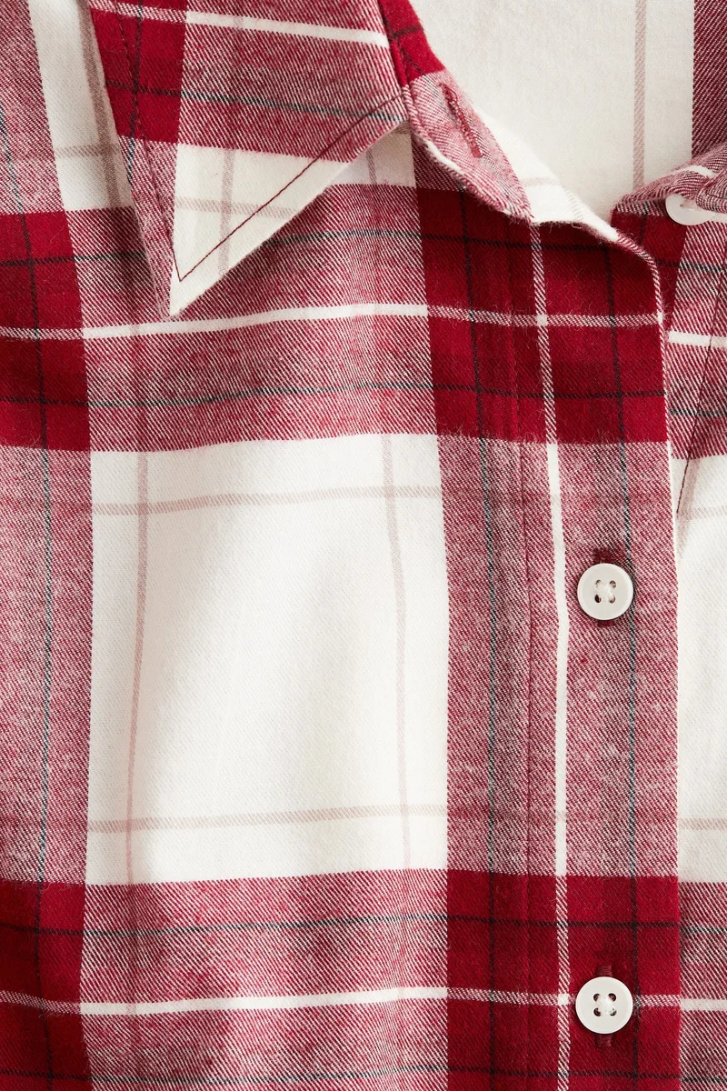 اتش اند ام قميص نوم من الفلانيل القطني