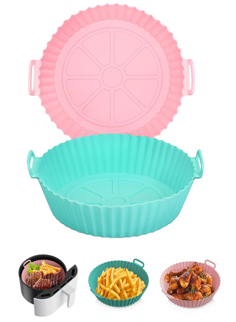 2PCS Reusable Air Fryer Silicone Liners Pot for 3 to 5 QT Replacement of Flammable Parchment Paper Baking Tray Oven Accessories - Image 1
