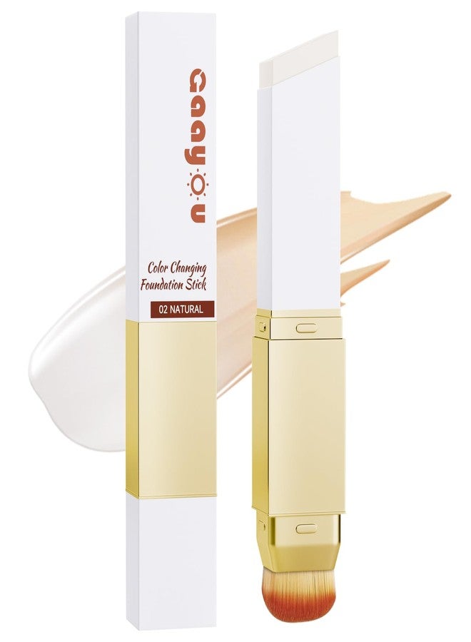 Gaayou Blanc Cover Cream Stick, Korean Color-Changing Foundation Stick Full Coverage Base Concealer Makeup Dual-Ended with Detachable Brush for a Flawless Look (Natural) - Image 1