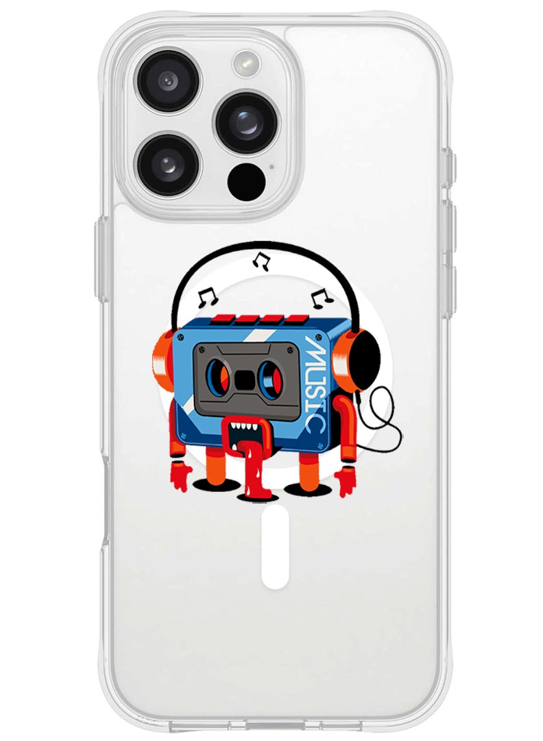 Theodor iPhone 16 Pro Max Magsafe Magnetic Case for iPhone Compatible with Wireless Charging, Shockproof Phone Bumper Cover - Music Recorder - Image 1