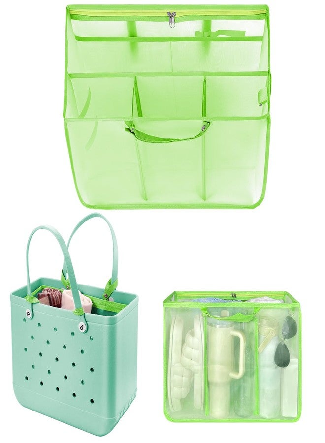 XYFuuee Beach Bag Organizer Inserts for X Large Bogg Bag Accessories, Original XL Lightweight Mesh Insert Divider Pouch, Organizing Rubber Tote Bags, Save Storage Space (Green-XL) - Image 1