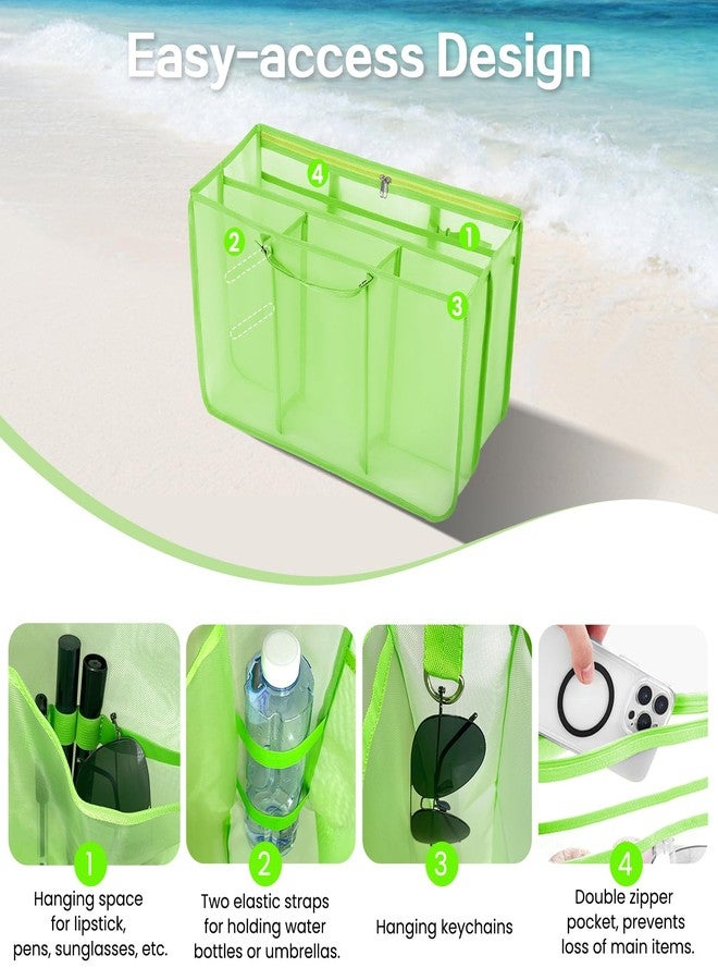 XYFuuee Beach Bag Organizer Inserts for X Large Bogg Bag Accessories, Original XL Lightweight Mesh Insert Divider Pouch, Organizing Rubber Tote Bags, Save Storage Space (Green-XL) - Image 4
