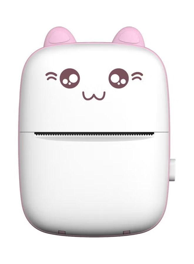 Mini Portable No-Ink Thermal Printer Pink/White - Image 1