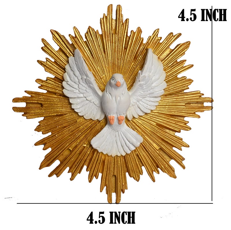 KariGhar® Faith Dove Holy Spirit Catholic wall Hanging Idol Perfect for Prayer Room/Drawing Room/Decoration & Gifting (5 x 11 x 11 CM) A0054 (4.5 x 4.5 INCH) - Image 2