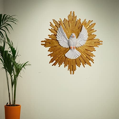 KariGhar® Faith Dove Holy Spirit Catholic wall Hanging Idol Perfect for Prayer Room/Drawing Room/Decoration & Gifting (5 x 11 x 11 CM) A0054 (4.5 x 4.5 INCH) - Image 5