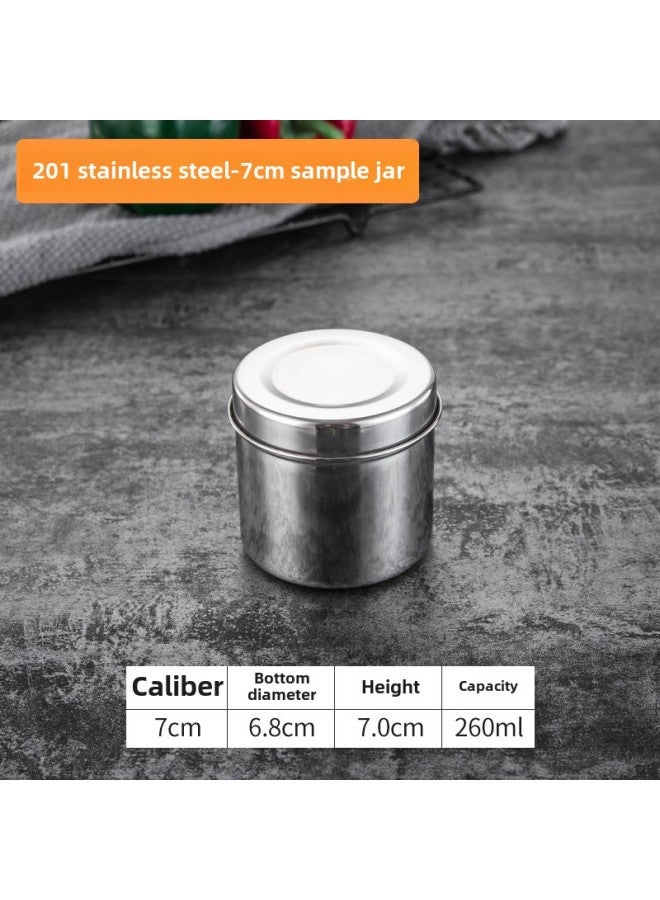 Food Grade 304 Stainless Steel Sample Retention Box Kindergarten Food Canteen Kitchen Food Sample Retention Special Box Bottle-Specifications:Round Tank 7cm(201 Material)  - Image 1