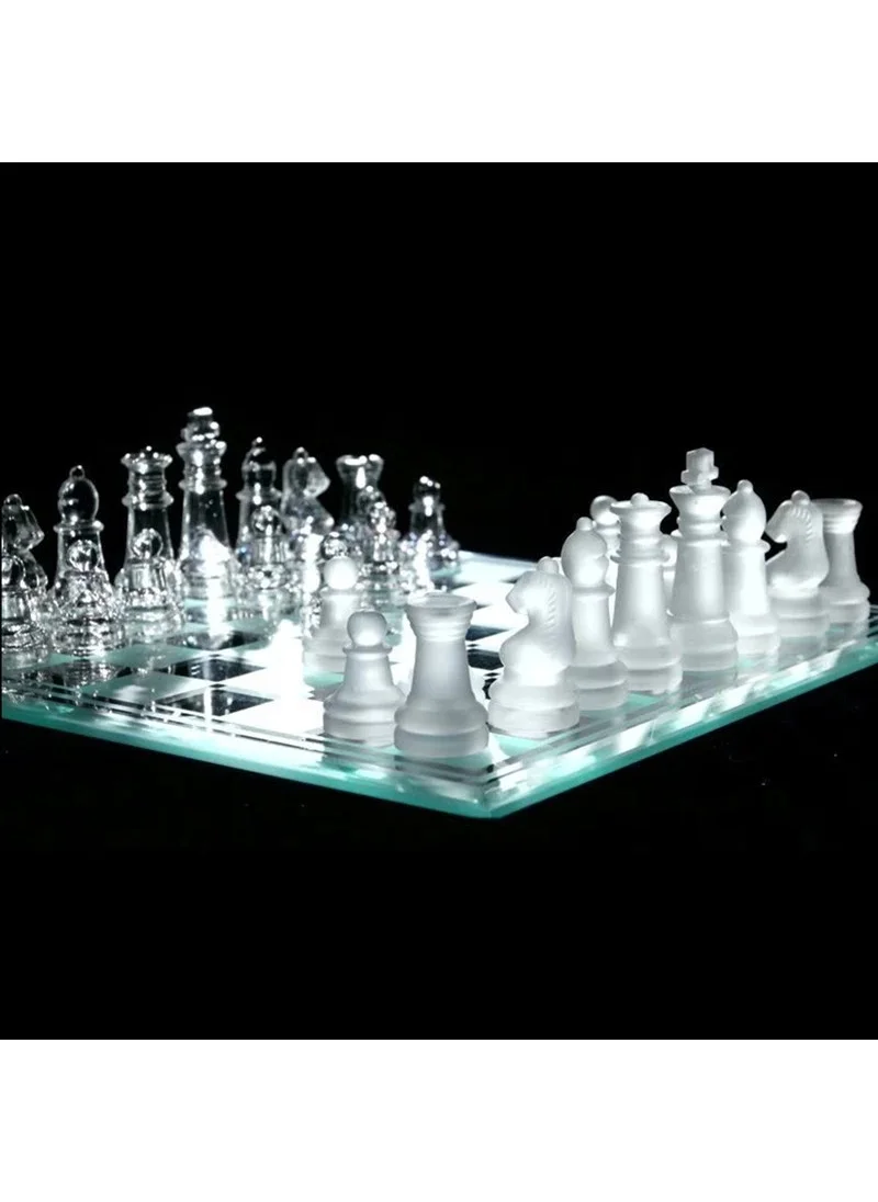 Sinerji Shop Glass Chess Glass Chess Set (25 cm x 25 cm)