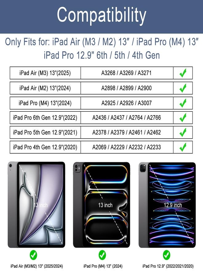 Soke Case for iPad Air 13 Inch M3/M2 (2025/2024),iPad Pro 13 Inch M4,iPad Pro 12.9(2022 2021 2020,6th/5th/4th Gen), Rugged Shockproof Protective Cover with Built-in Kickstand - Light Blue - Image 2