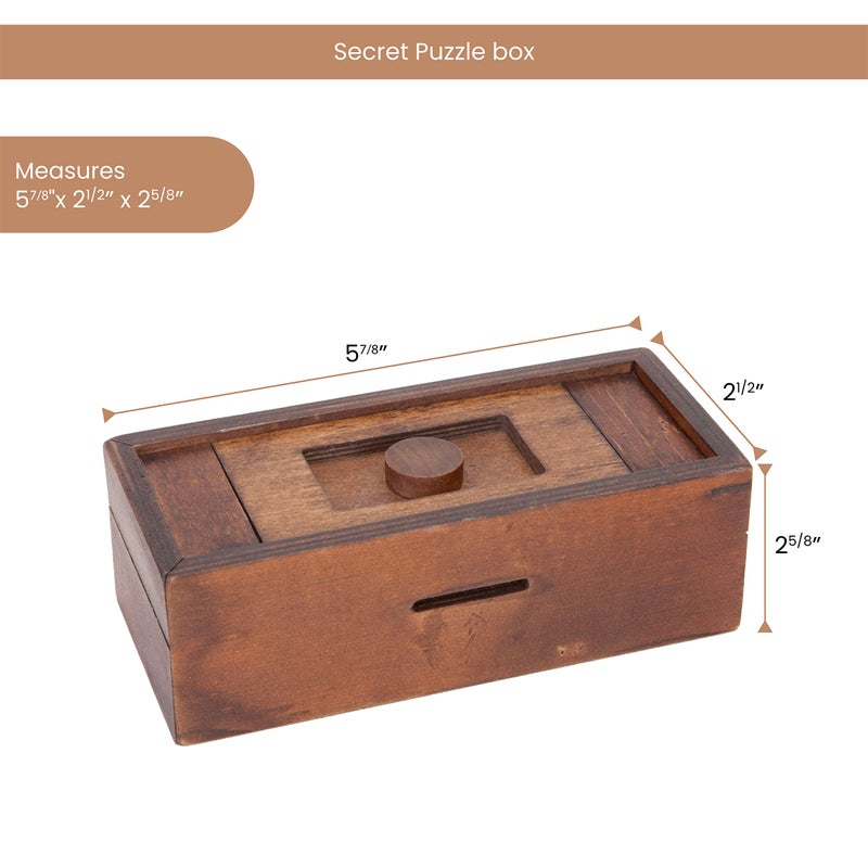 Bits and Pieces Secret Money Puzzle Box - Camouflage Your Cash Money Holder - Wooden Brain Teaser - Wooden Secret Hidden Compartment (Single Knob Puzzle Box) - Image 3