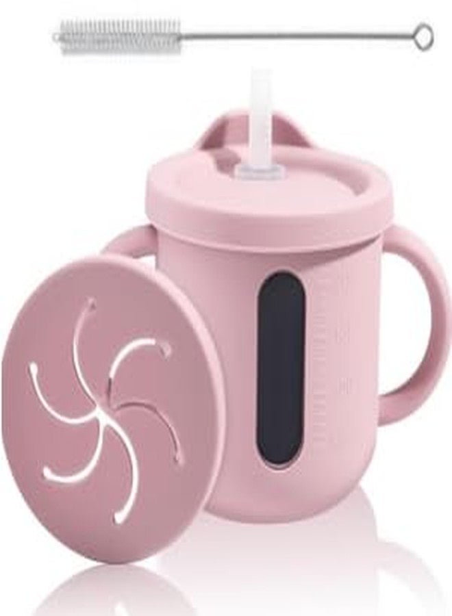 MIXEN Silicone Baby Cups with Straws and Lids, Toddler Training Container, Leak Proof Silicone Baby Training Cup for Infants Toddlers and Kid - Image 1