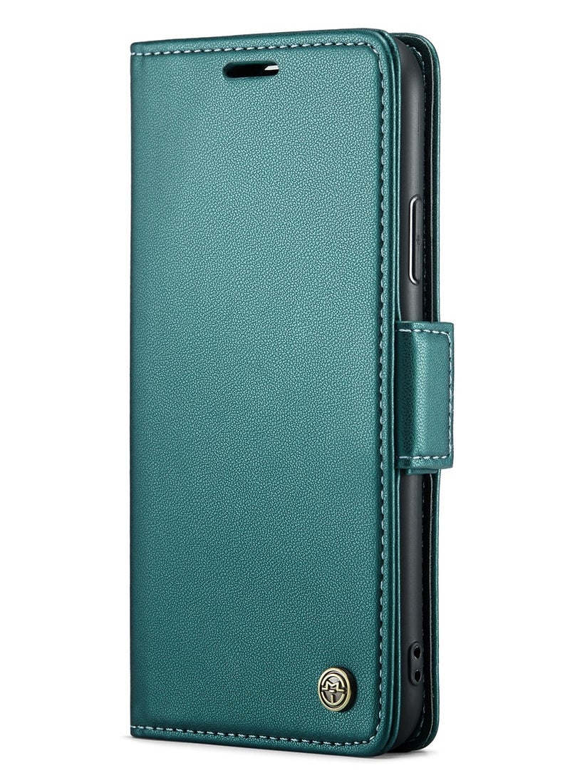 CaseMe Phone Case Luxury PU Leather Design Anti Fingerprint 023 Flip Cover Card Slot Holder Cover For iPhone 11 (Green) - Image 1
