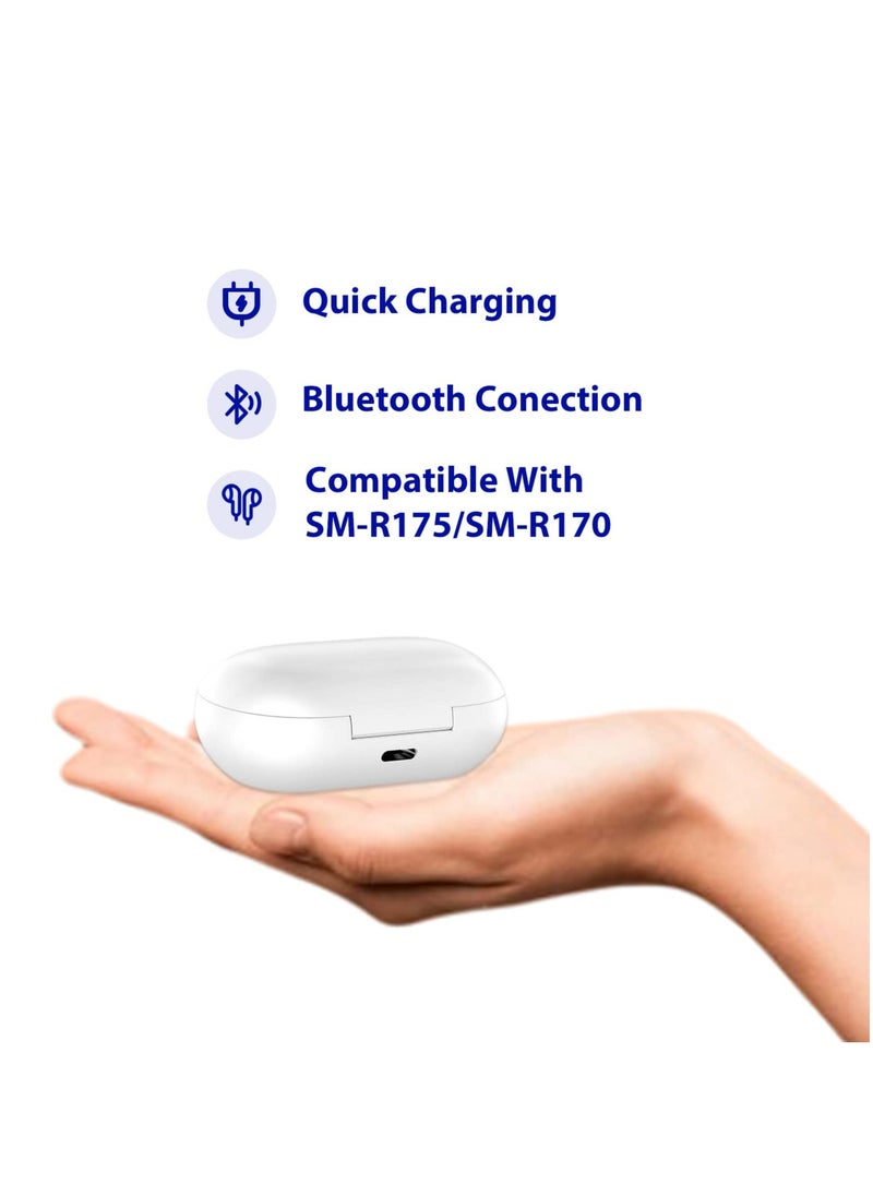 SYOSI - Charging Case for Samsung Galaxy Buds (SM-R170 R175) - Replacement Charger Dock Station, Supports Bluetooth Pairing, Charging for Galaxy Buds Bluetooth Earbuds, White - Image 1