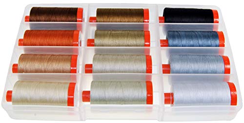 Aurifil Thread Set THE PERFECT BOX OF NEUTRALS By Pat Sloan 50wt Cotton 12 Large (1422 yard) Spools - Image 2