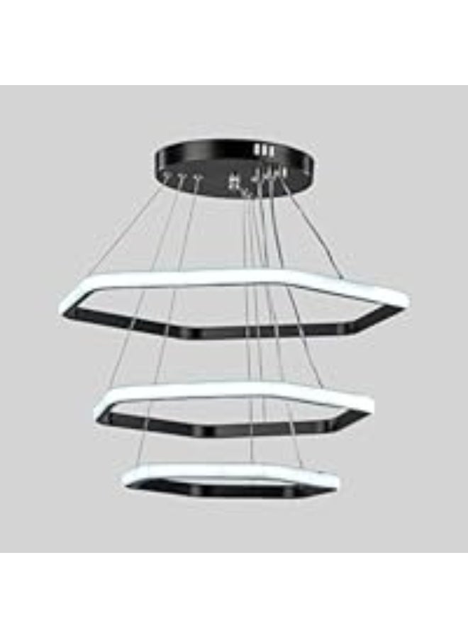 ZOOBA Modern LED chandelier with a modern and contemporary design in the shape of a pentagram with a remote control - black - 4223 - - Image 2