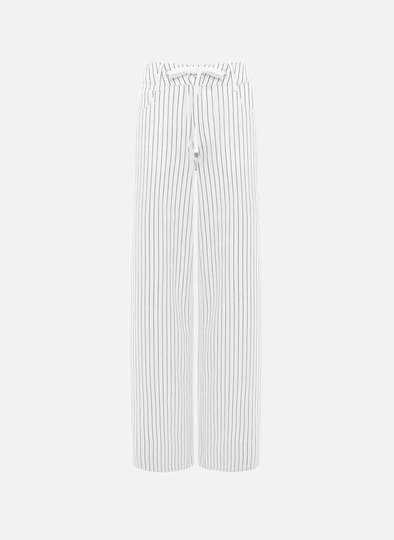 Lichi Relaxed striped jeans with waist ties