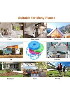 Generic 3Pcs Anti-slip and Windproof Clothes Drying Rope Fence Type Clothes Quilt LineAdjustable Nylon Cloth Suspension Clothes Drying Rope 5 Meters For Portable Travel Clothing Indoor and Outdoor Laundry  - Image 4