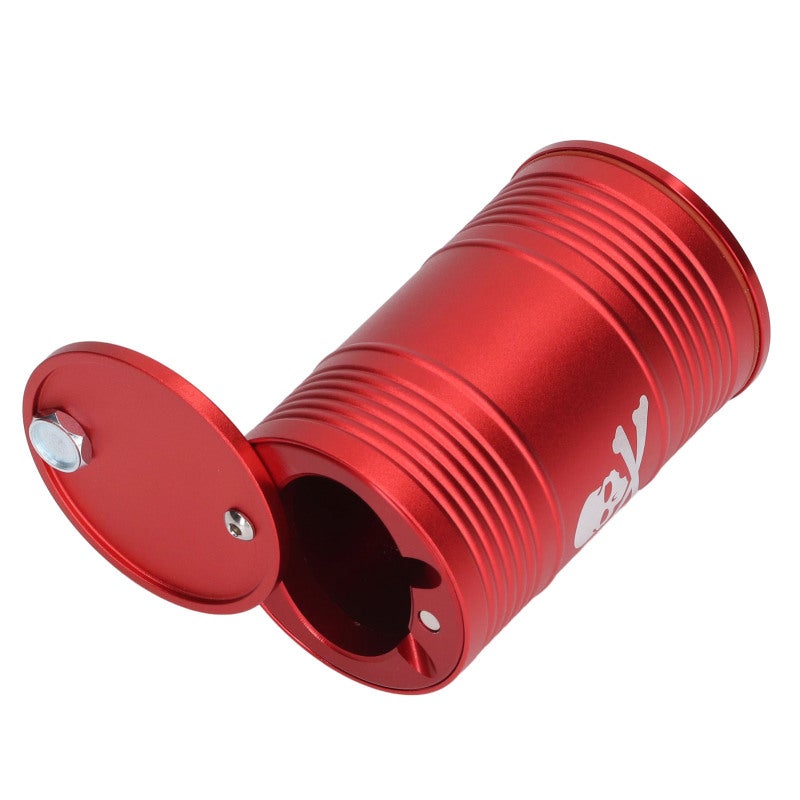 Portable Car Ashtray: Red Aluminum Alloy, Good Sealing - Detachable Oil Drum Shape for Car, Office, Bar And Cafe - Image 3