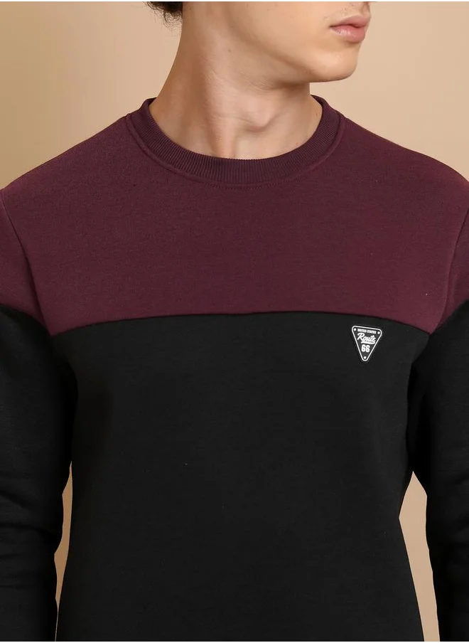 Ketch Color Block Badge Detail Sweatshirt