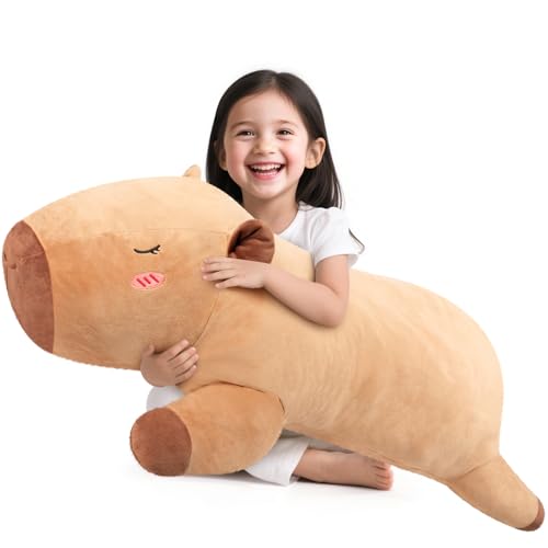 SuzziPals 43 inch Giant Capybara Plush Lifelike Giant Stuffed Animal for Stress Relief Companion Extra Soft Plush Big Plushies Hugging Pillow Jumbo Capybara Gifts for Kids Adults - Image 1